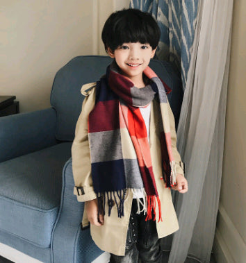 Boy, girl, scarf, bib, baby, cashmere, plaid scarf